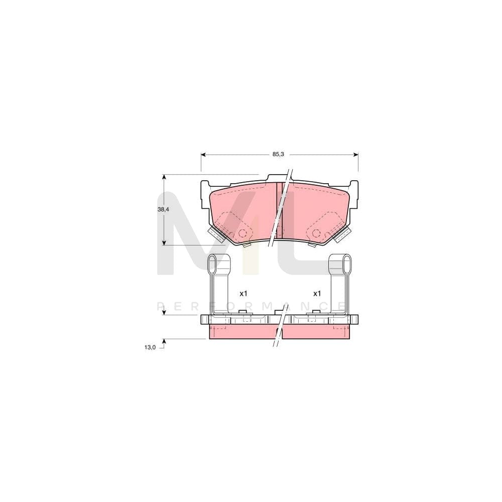 TRW Gdb884 Brake Pad Set With Acoustic Wear Warning | ML Performance Car Parts