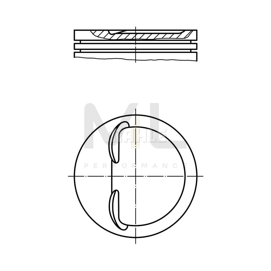 MAHLE ORIGINAL 008 76 02 Piston 81,1 mm, without cooling duct | ML Performance Car Parts