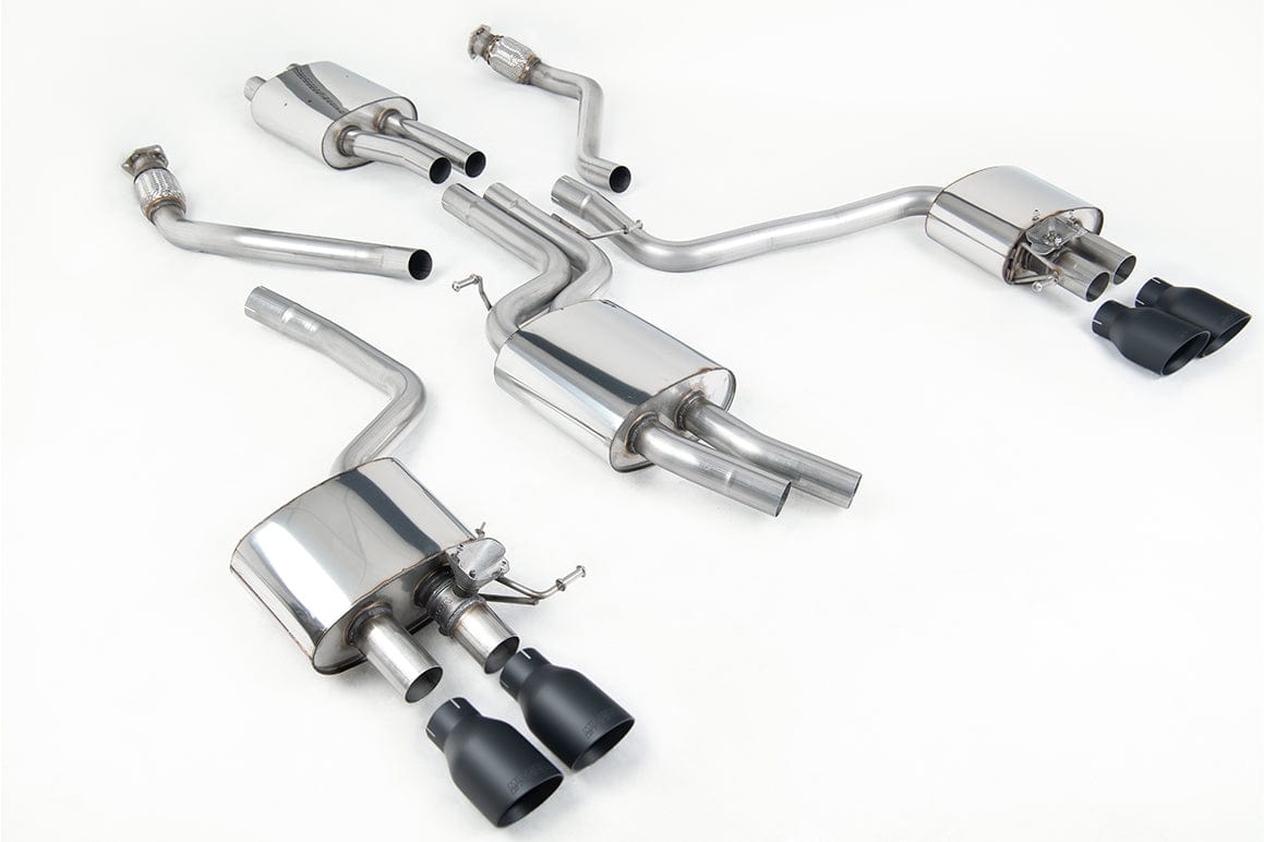 MillTek SSXAU505 Audi SQ5 Cat-Back Exhaust with Quad Cerakote Black Tips