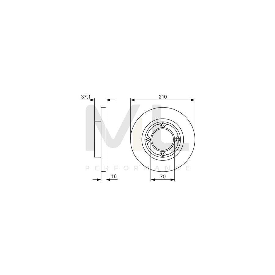 BOSCH 0 986 479 U96 Brake Disc Solid, Oiled | ML Performance Car Parts