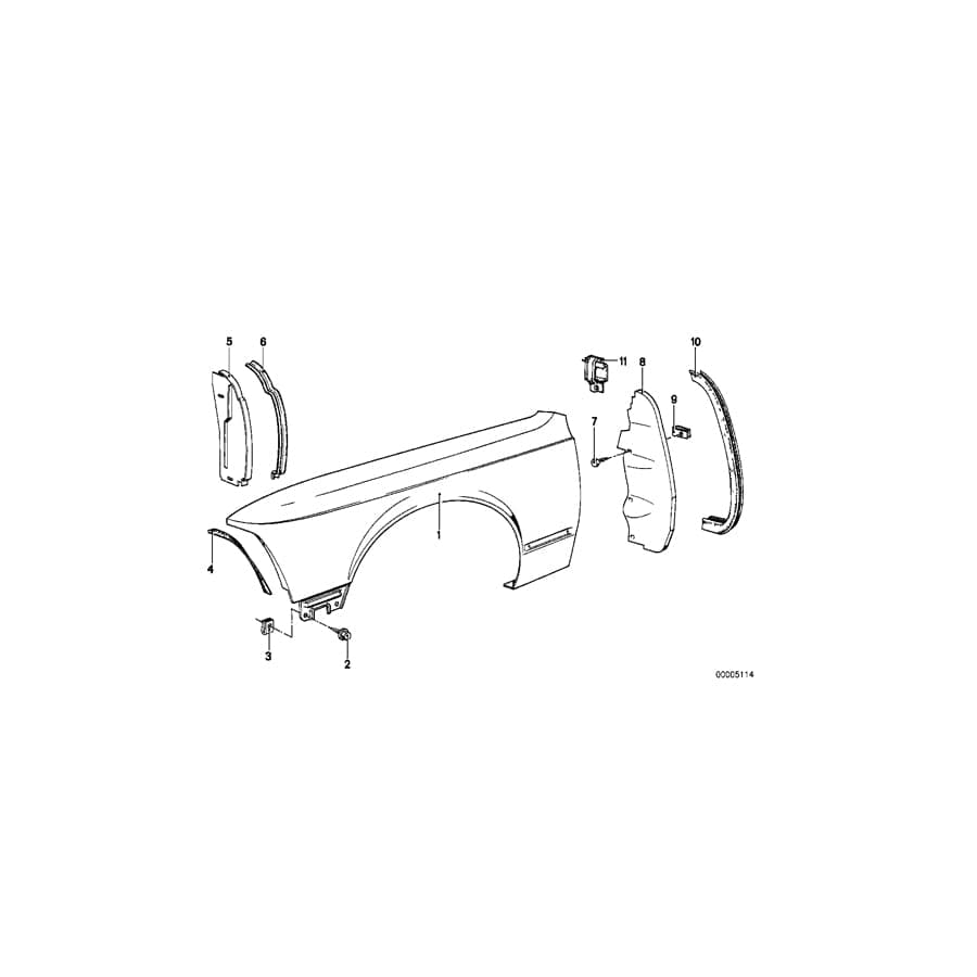 Genuine BMW 51711900286 E23 Flap Right (Inc. 732i, 745i & 728iS) | ML Performance UK Car Parts