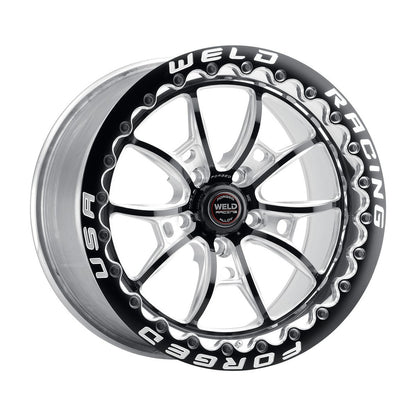 Weld 80MB510B75F S80 Beadlock Wheel 15x10 5x4.75 ET51 BS7.5 Black Center - Polished Shell