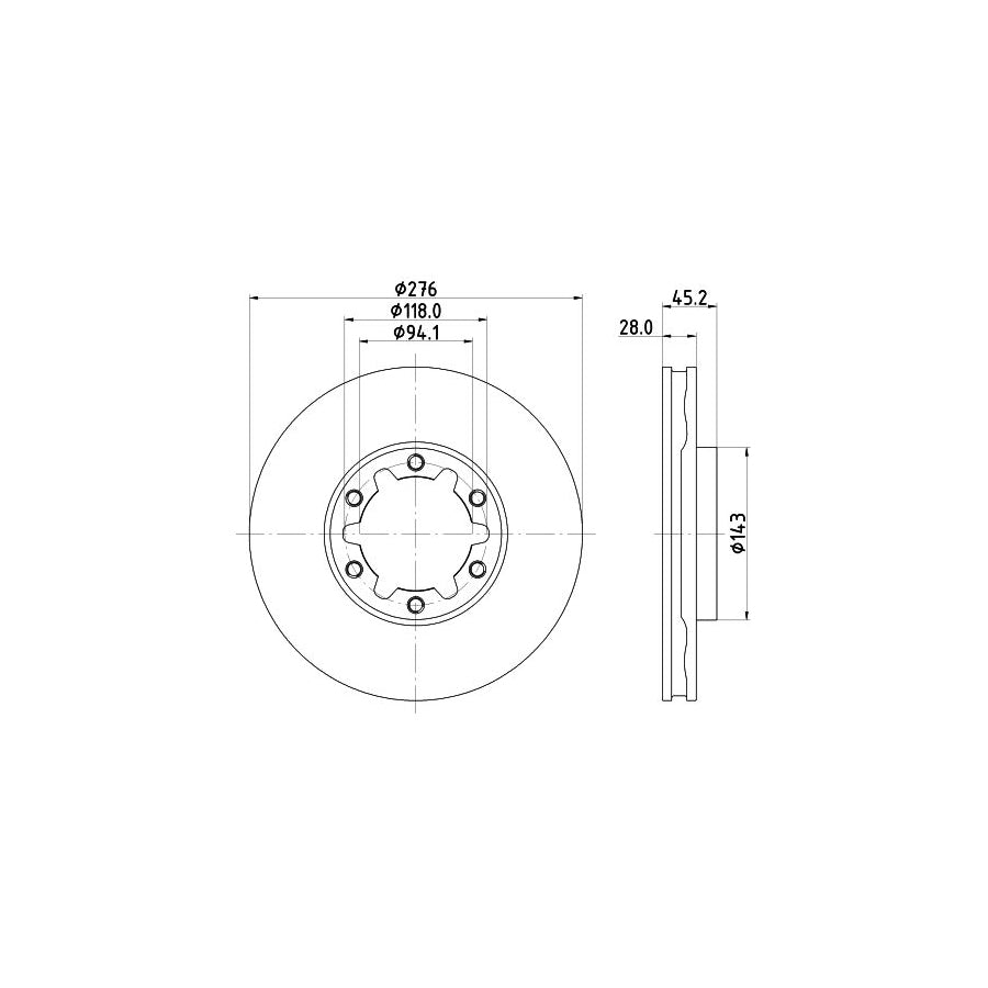 Hella 8DD 355 134-931 Brake Disc