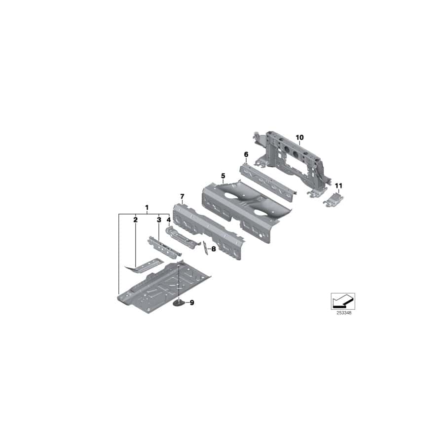 Genuine BMW 41127153775 Floor Panel, Rear (Inc. Coop.S JCW) 1 | ML Performance UK Car Parts