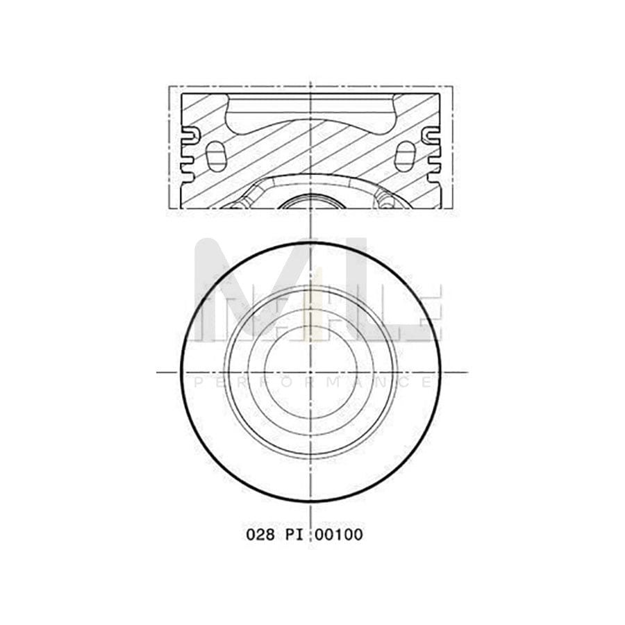 MAHLE ORIGINAL 028 PI 00100 001 Piston 81,25 mm, with cooling duct, with piston ring carrier | ML Performance Car Parts