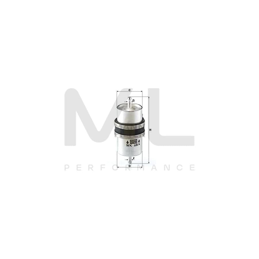 MANN-FILTER WK 68/4 Fuel filter for BMW 7 (E65, E66, E67) In-Line Filter | ML Performance Car Parts