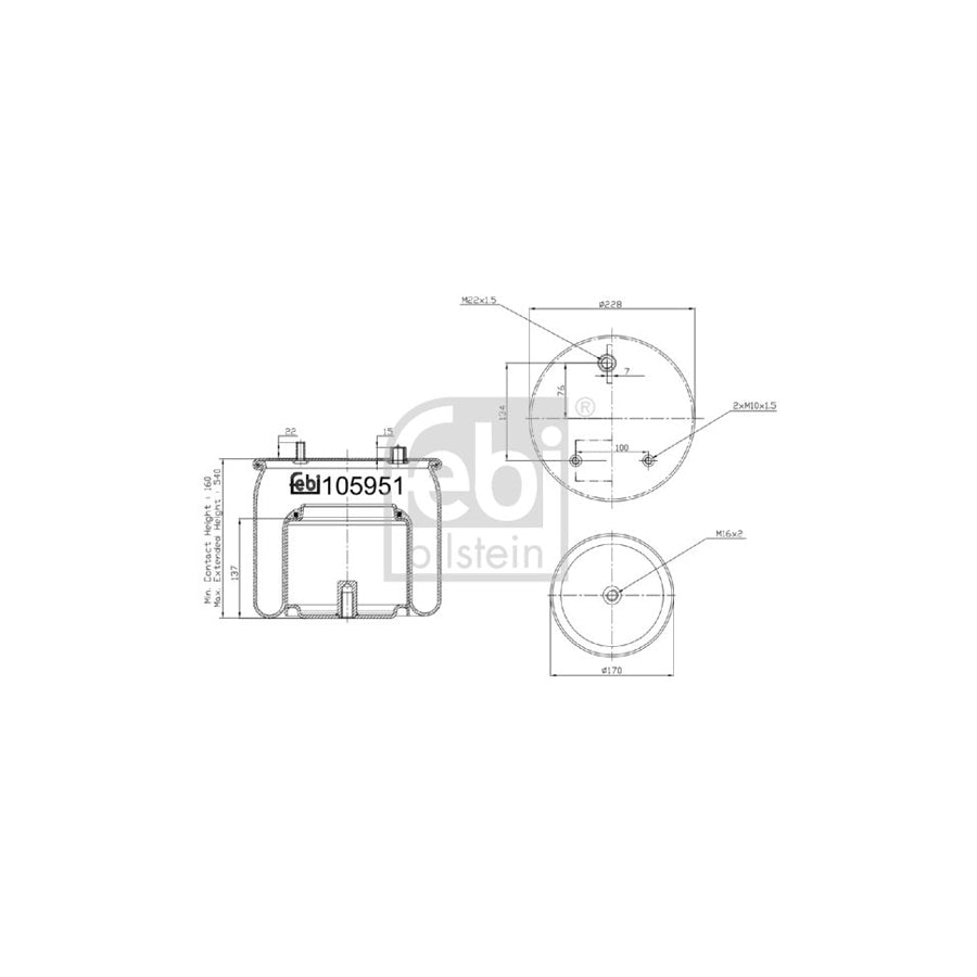 Febi Bilstein 105951 Boot, Air Suspension