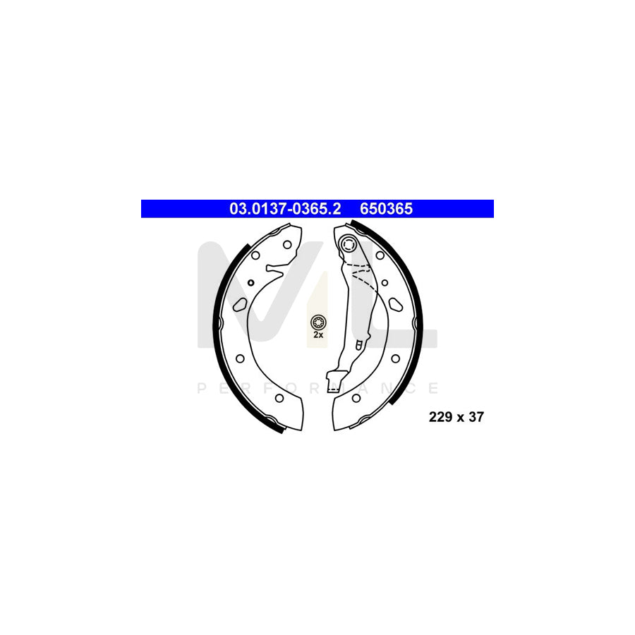 ATE 03.0137-0365.2 Brake Shoe Set for TOYOTA AVENSIS with lever | ML Performance Car Parts