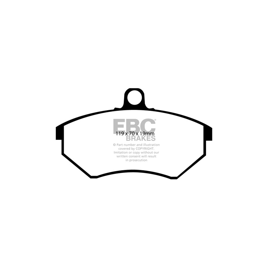 EBC PD03KF1069 Seat VW Yellowstuff Front Brake Pad & Plain Disc Kit - Girling/TRW Caliper (Inc. Cordoba, Ibiza, Corrado, Golf) 2 | ML Performance UK Car Parts