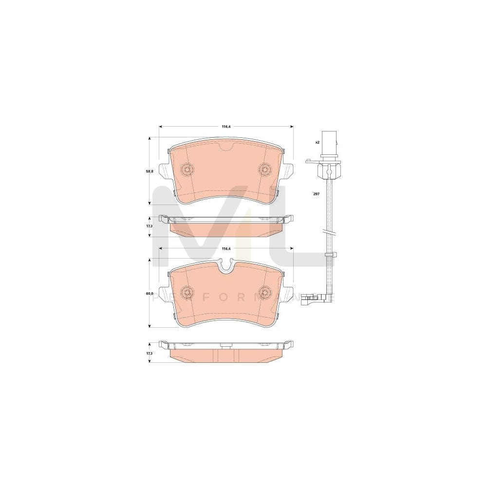 TRW Gdb1866 Brake Pad Set Incl. Wear Warning Contact, With Brake Caliper Screws, With Accessories | ML Performance Car Parts