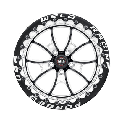 Weld 80MB510A65F S80 Beadlock Wheel 15x10 5x4.5 ET25 BS6.5 Black Center - Polished Shell