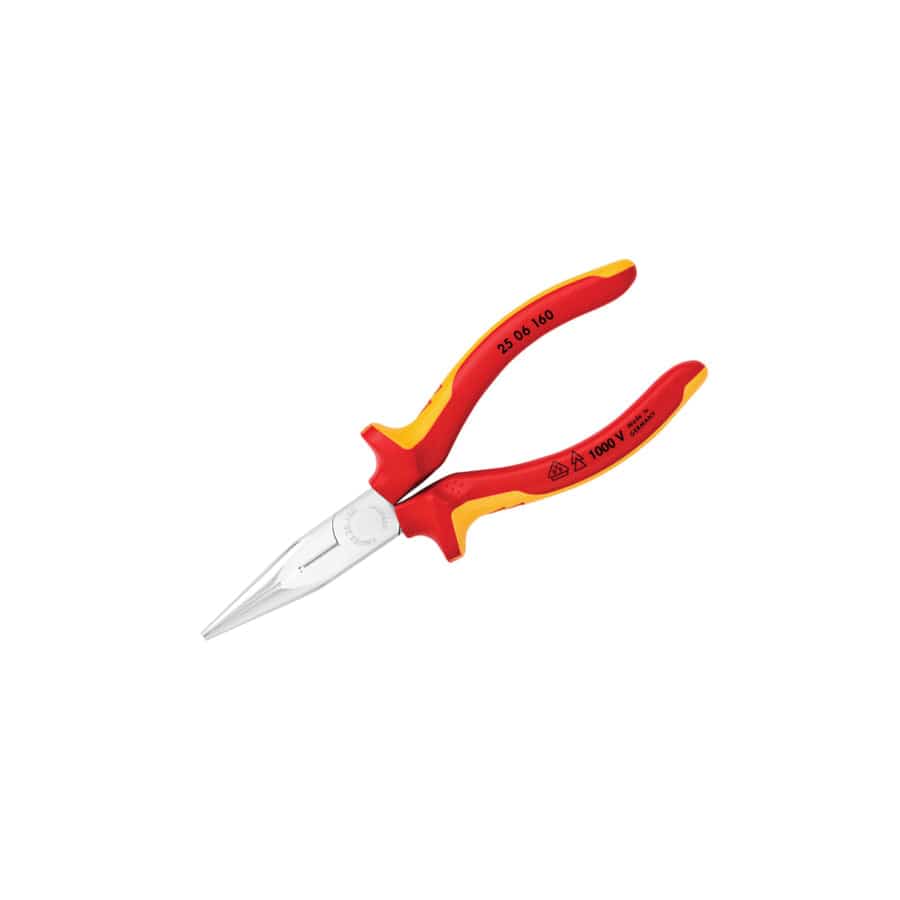 Knipex KPX2506160 VDE Snipe Nose Side Cutting Pliers (Radio) 160mm | ML Performance UK