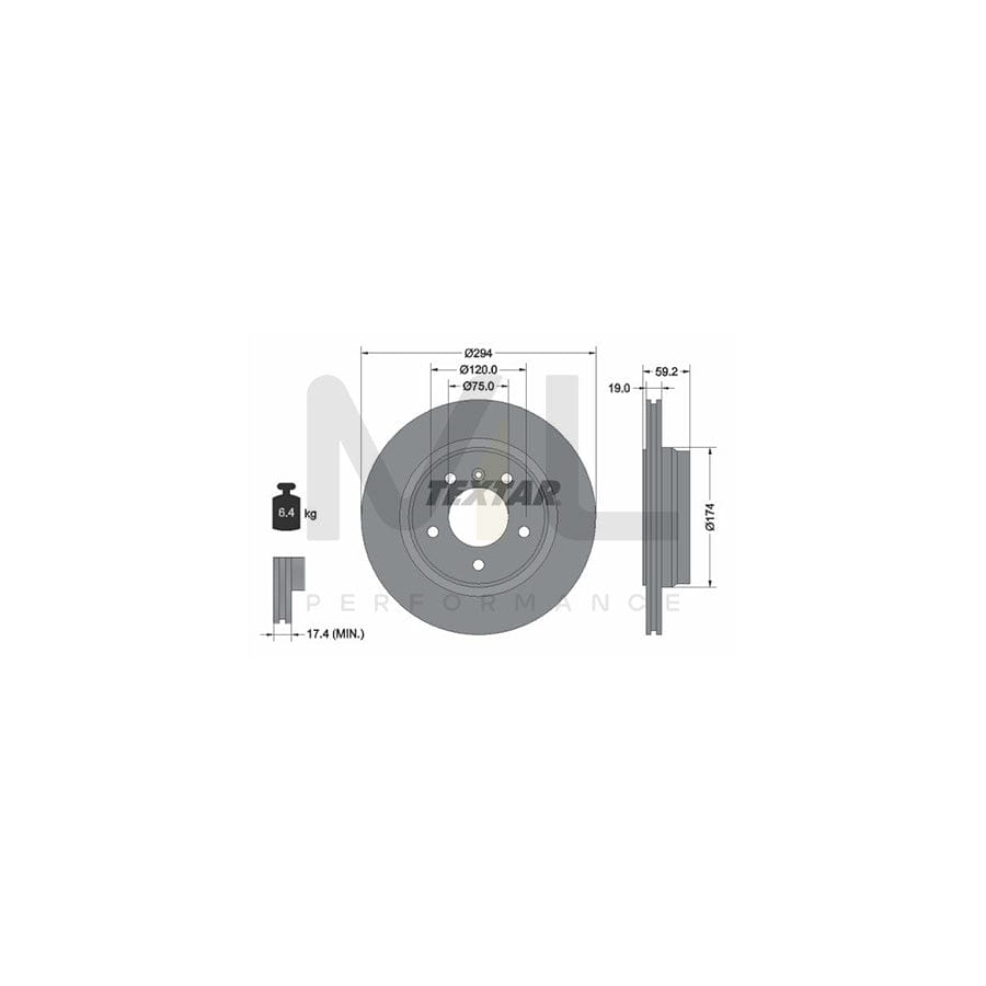 TEXTAR PRO+ 92097305 Brake Disc for BMW 3 Series Externally Vented, Coated, High-carbon, without wheel hub, without wheel studs | ML Performance Car Parts