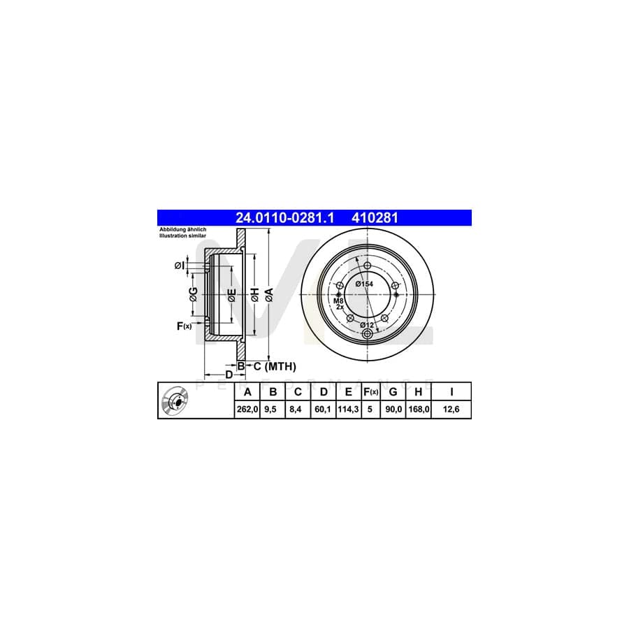 ATE 24.0110-0281.1 Brake Disc Solid | ML Performance Car Parts