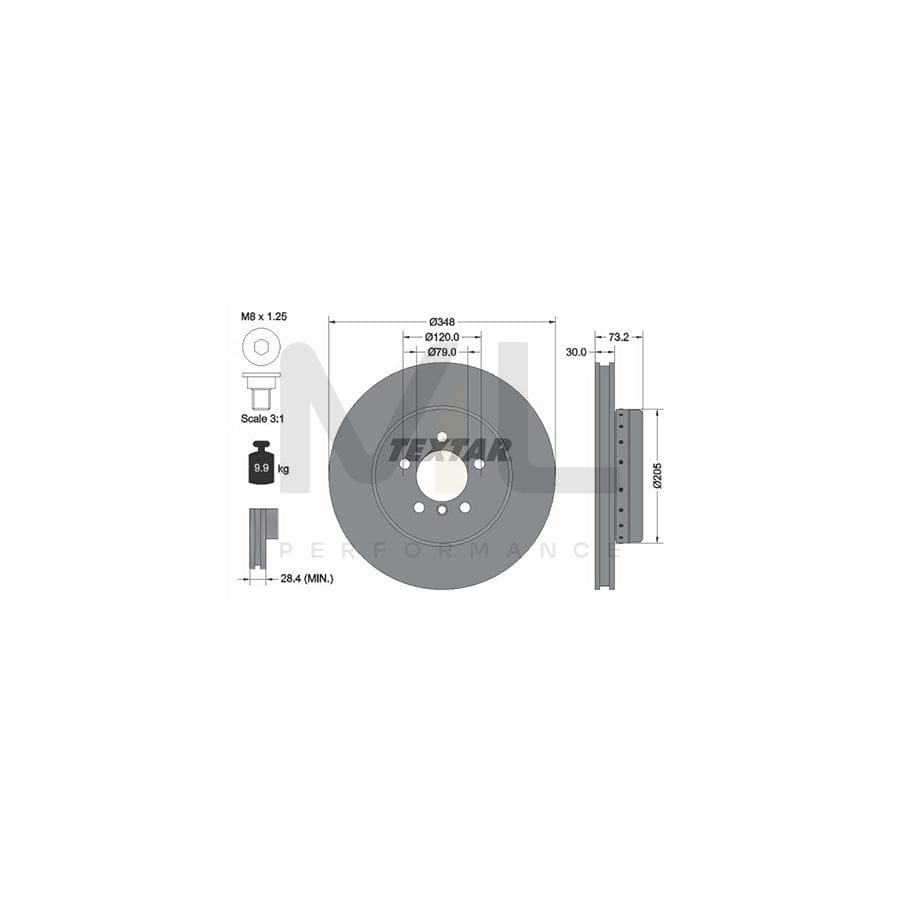 TEXTAR PRO+ 92266825 Brake Disc for BMW Z4 Roadster (E89) Internally Vented, Two-piece brake disc, Coated, High-carbon, with bolts/screws, without wheel hub, without wheel studs | ML Performance Car Parts