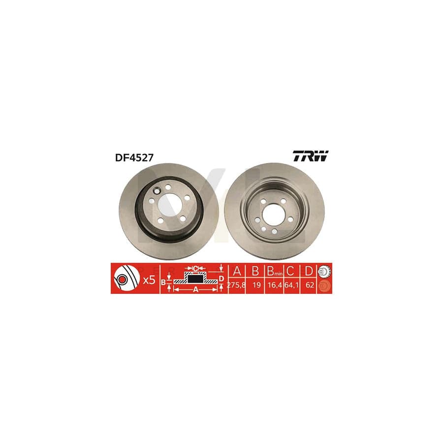 TRW DF4527 Brake Disc Vented, Painted | ML Performance Car Parts