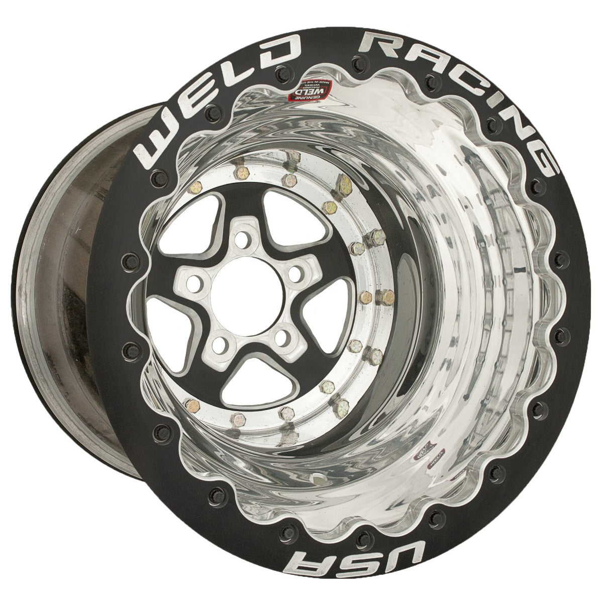 Weld 88B-616278UB Alumastar Wheel 16x16 5x4.75 ET-114 BS4 Black Center - Polished Shell