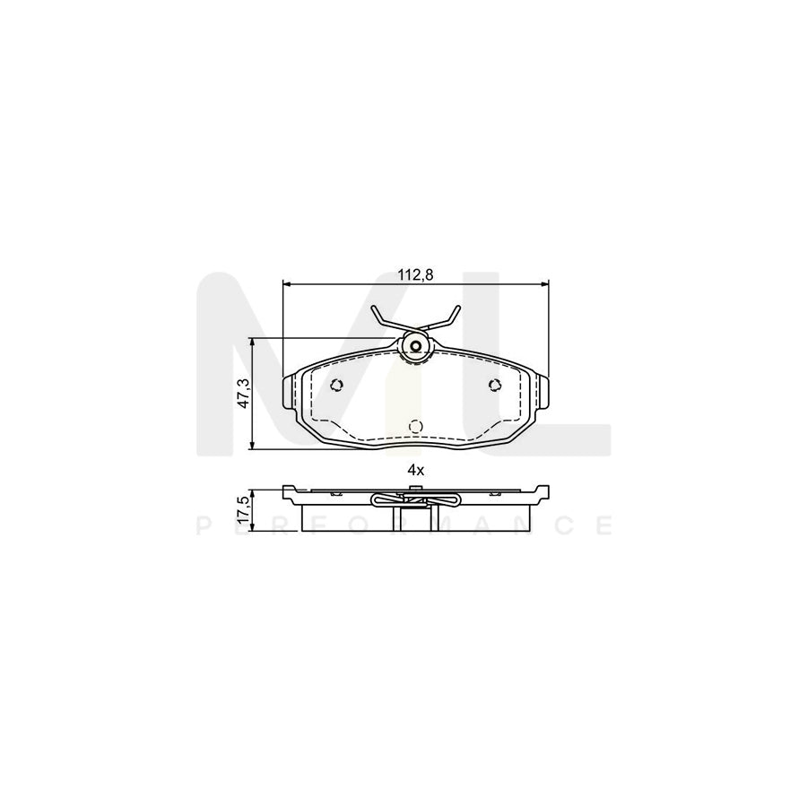 Bosch 0986495401 Brake Pad Set For Ford Usa Mustang With Anti-Squeak Plate, With Mounting Manual BP1774 | ML Performance Car Parts