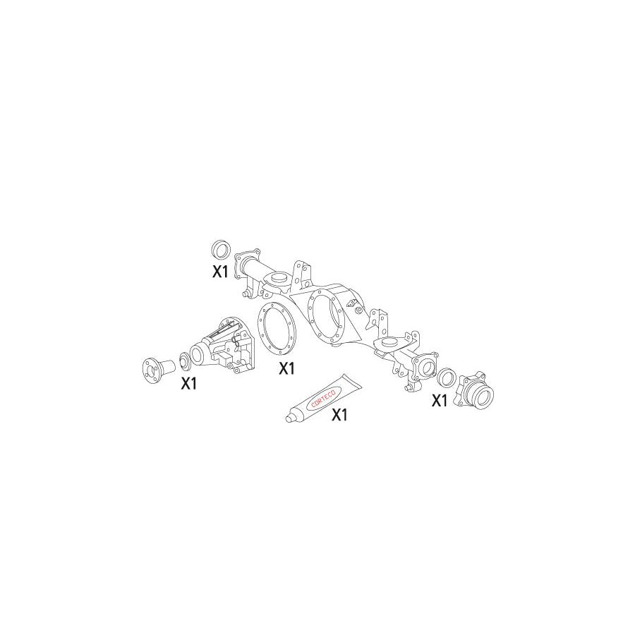 Corteco 19536236 Gasket Set, Differential For Toyota Land Cruiser Prado 120 (J120) | ML Performance UK