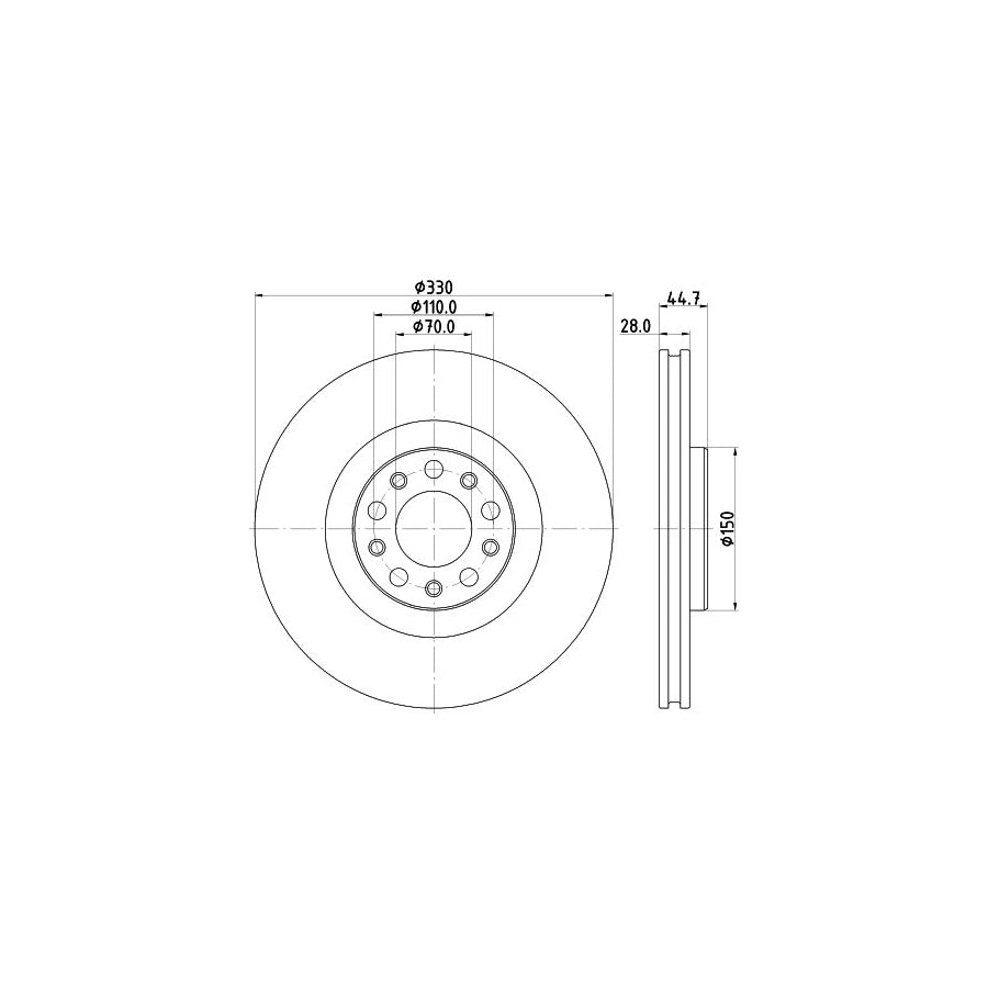 Hella 8DD 355 134-801 Brake Disc