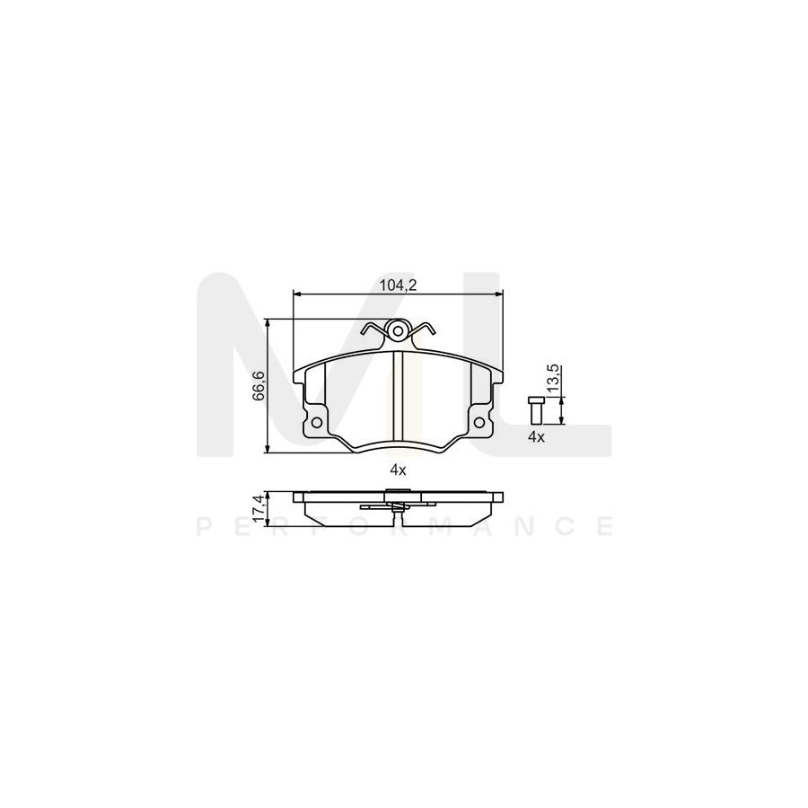 Bosch 0986495465 Brake Pad Set BP2097 | ML Performance Car Parts