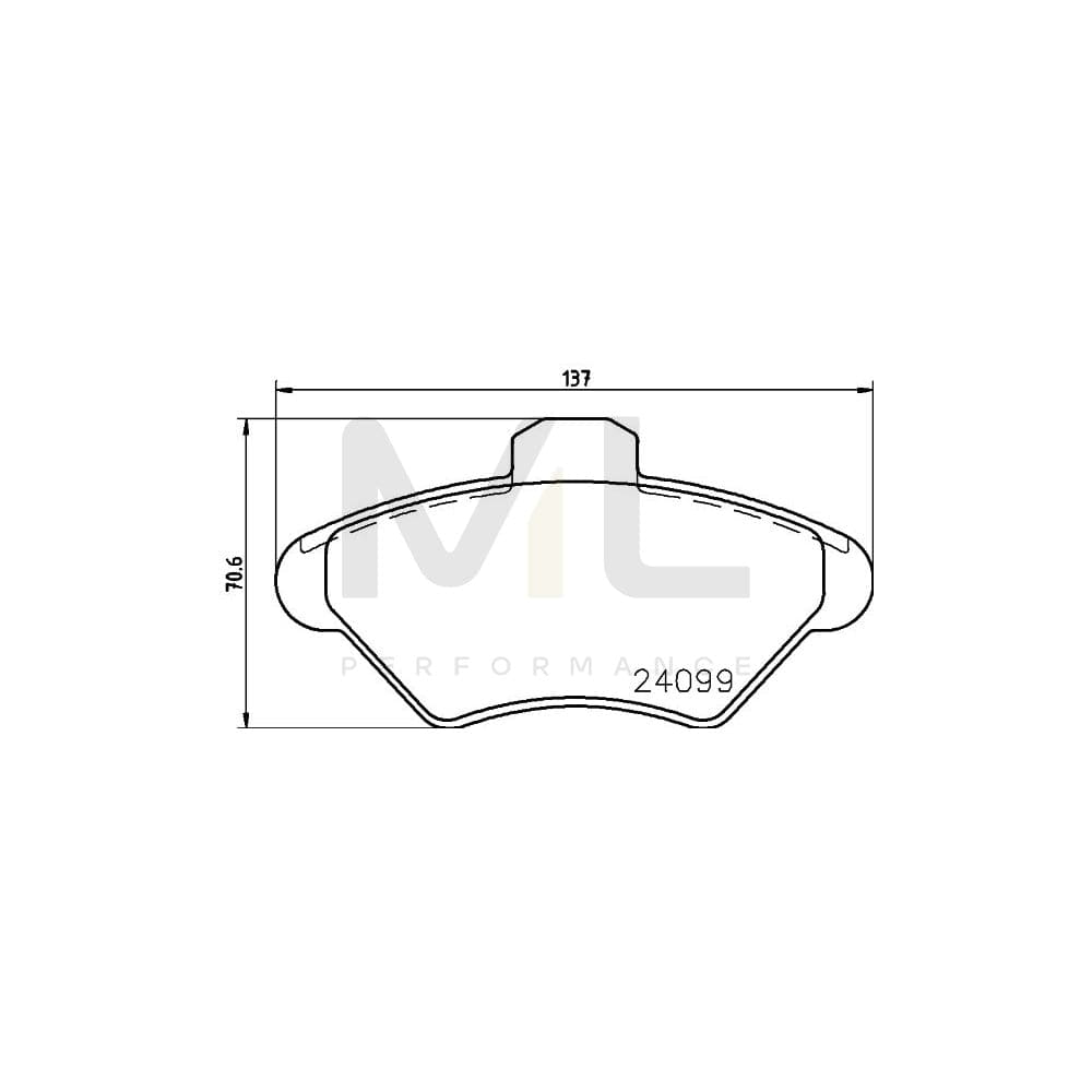 Hella 8DB 355 013-011 Brake Pad Set Not Prepared For Wear Indicator | ML Performance Car Parts