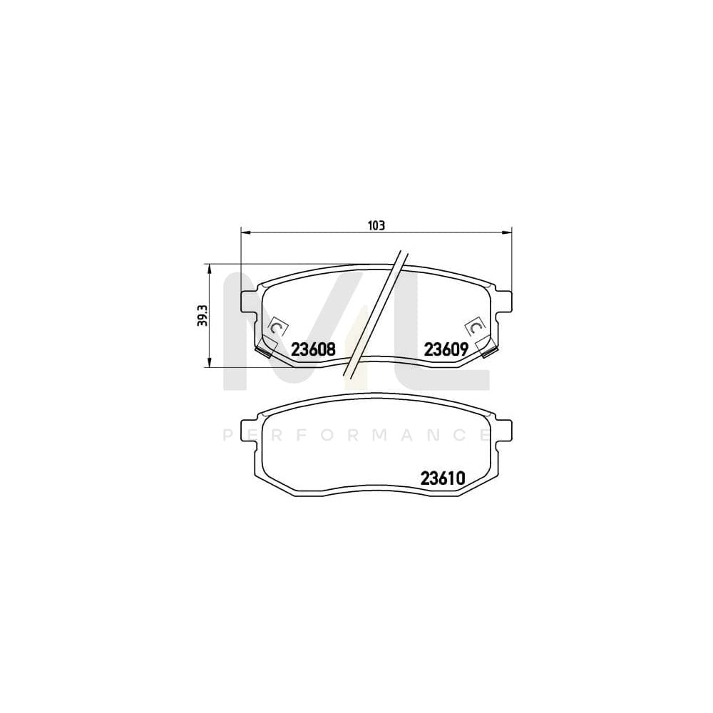 Brembo P 30 030 Brake Pad Set With Acoustic Wear Warning | ML Performance Car Parts