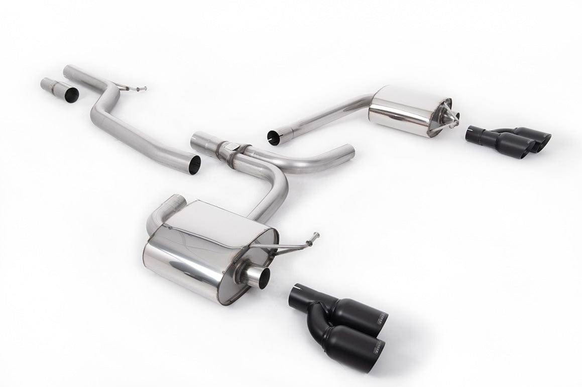 MillTek SSXAU664 Audi Cat-Back Exhaust with Cerakote Black Quad Outlet (Inc. A4 & A5)