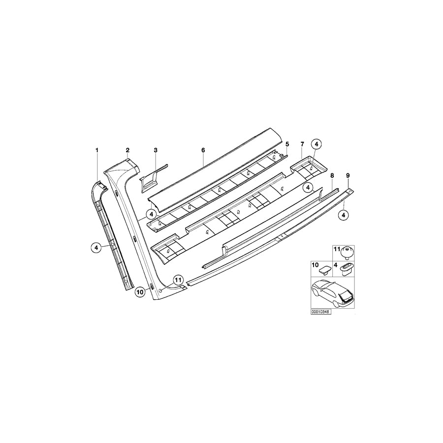 Genuine BMW 51498215304 E39 Interior Upper Trunk Lid Trim Panel DUNKELGRUEN (Inc. 528i, 520i & 525i) | ML Performance UK