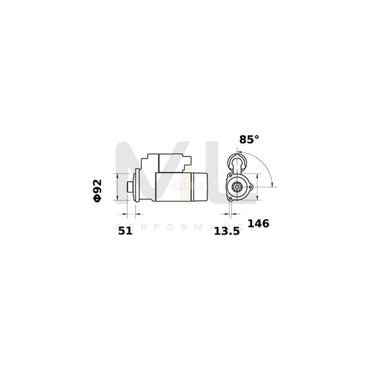 MAHLE ORIGINAL MS 409 Starter motor 12V 1,1kW, Teeth Quant.: 10 | ML Performance Car Parts