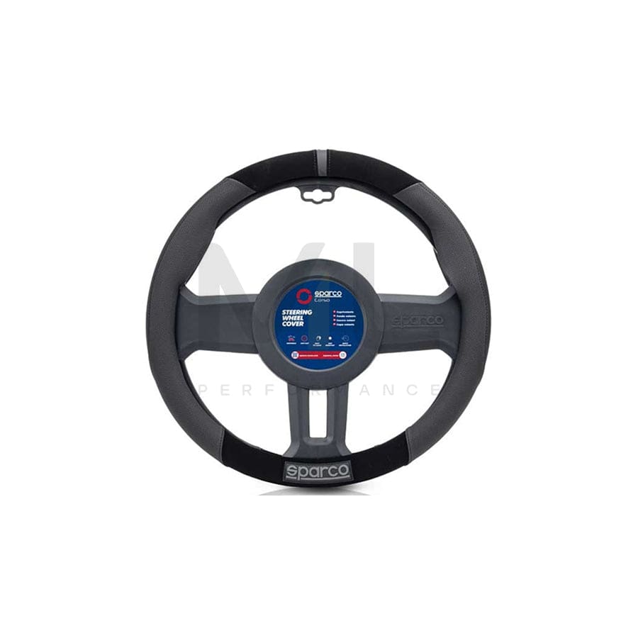 SPARCO S130 SPCS130BK Steering wheel cover Black, Ø: 38cm, Elastomer, Leather, PVC, elastic | ML Performance Car Parts