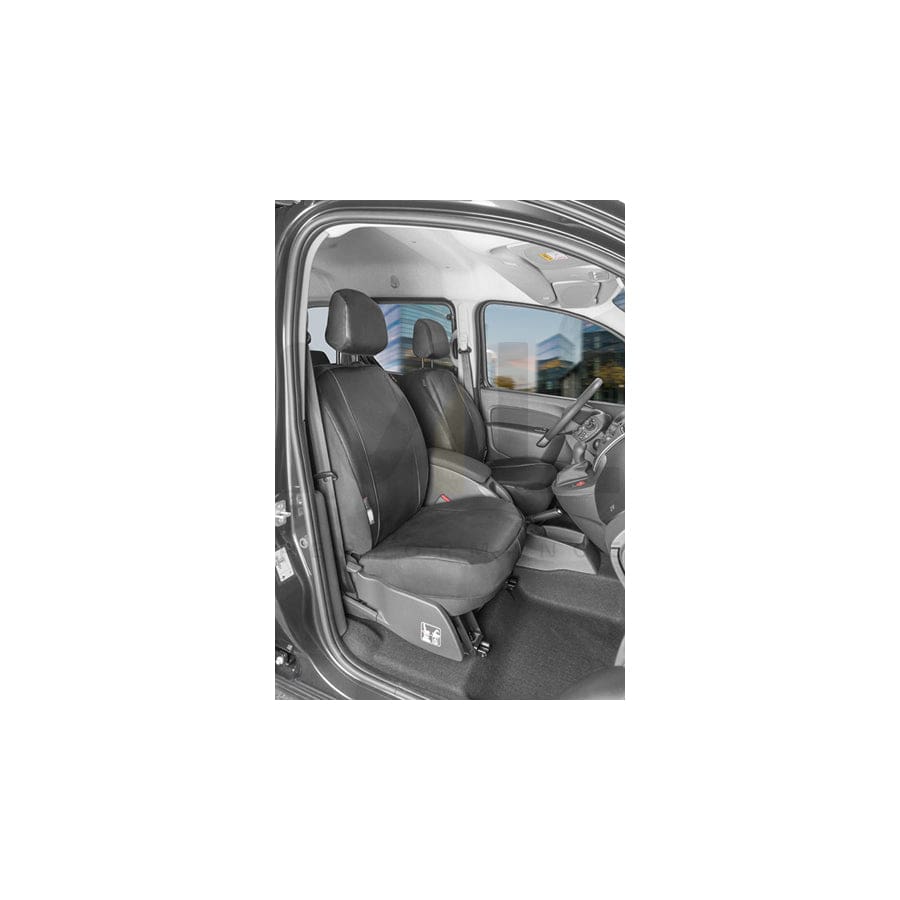 WALSER 11548 Car seat cover for RENAULT KANGOO Black, Leatherette, Polyester, Front | ML Performance Car Parts