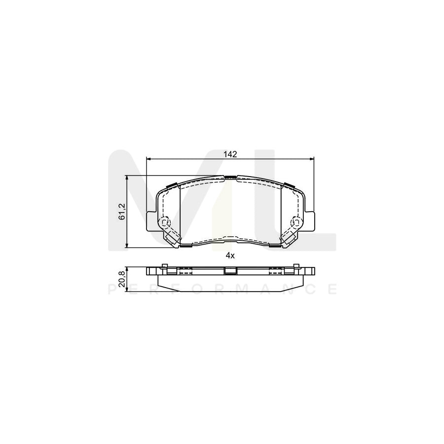 Bosch 0986495405 Brake Pad Set With Anti-Squeak Plate, With Mounting Manual BP1778 | ML Performance Car Parts