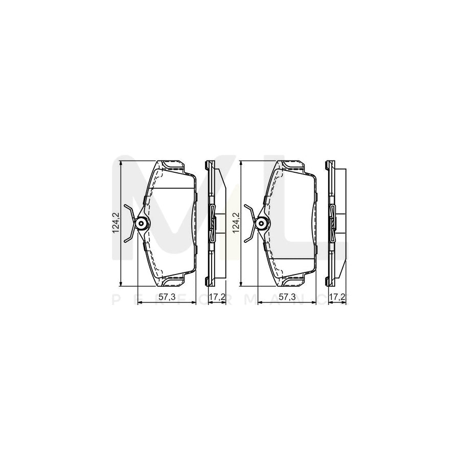 Bosch 0986495070 Brake Pad Set With Mounting Manual BP1493 | ML Performance Car Parts