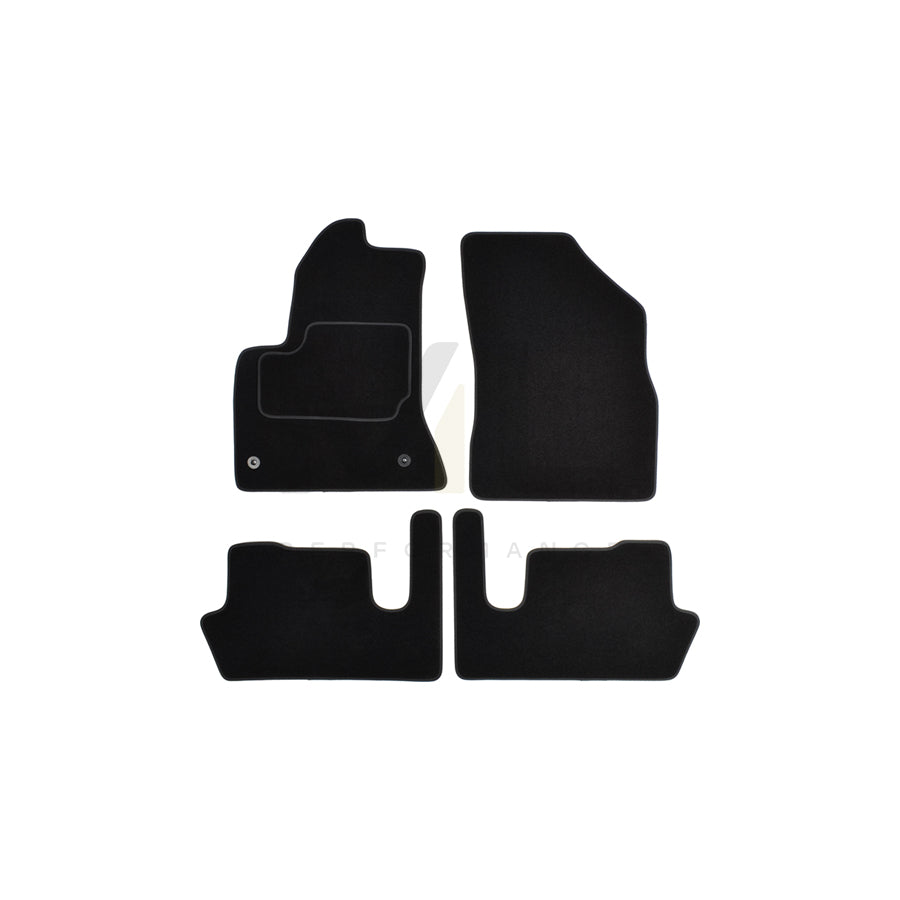 CUSTOPOL Tailored 122960 Floor mat set for CITROﾃ起 C4 Textile, Front and Rear, Quantity: 4, Black | ML Performance Car Parts