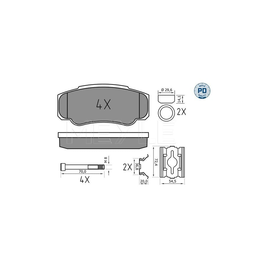 Meyle 025 239 2120/Pd Brake Pad Set