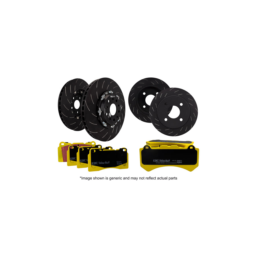 EBC P2DK031Y VW Arteon Mk7 Full Vehicle Kit Yellowstuff Pads & 2-Piece Fully-Floating Discs - ATE Caliper (Inc. Arteon & Golf Mk7) 1 | ML Performance UK Car Parts