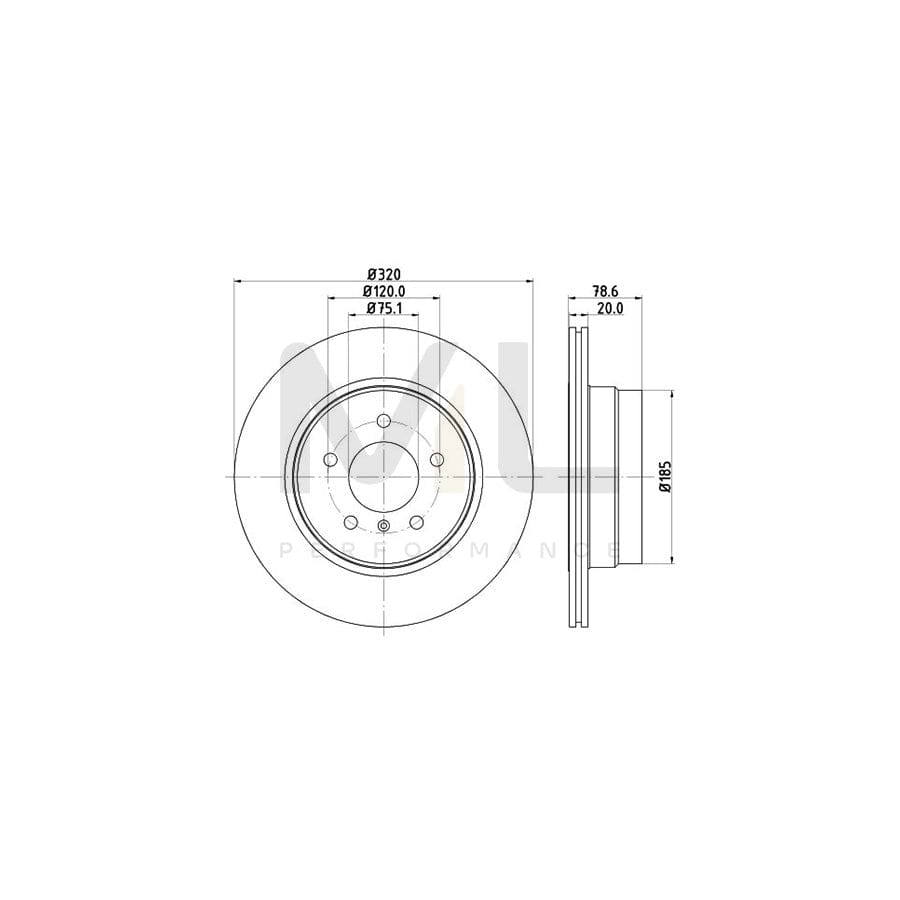 HELLA PRO 8DD 355 114-001 Brake Disc Internally Vented, Coated, without wheel hub, without wheel studs | ML Performance Car Parts