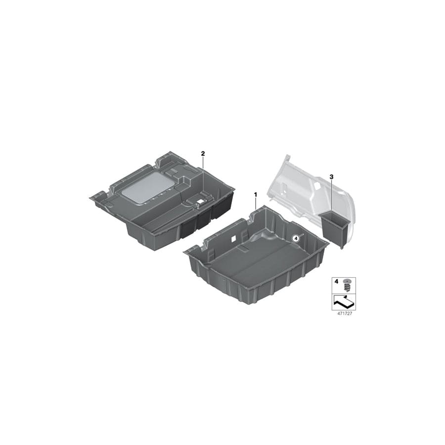 Genuine BMW 51477425351 F48 Storage Troug Luggage Trunk Floor (Inc. X1 25dX, X1 25iX & X1 28i) | ML Performance UK Car Parts