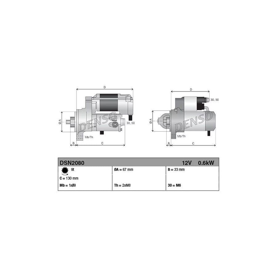 Denso DSN2080 Dsn2080 Starter Motor | ML Performance UK