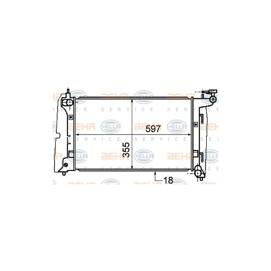 Hella 8MK 376 775-441 Engine Radiator For Toyota Corolla