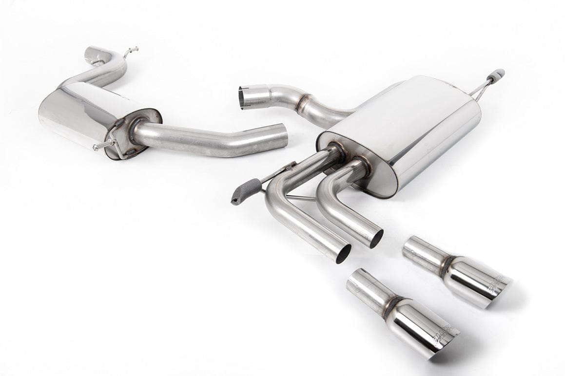 MillTek SSXAU637 Audi A3 Resonated Cat-Back Exhaust with GT-80 Polished Tips