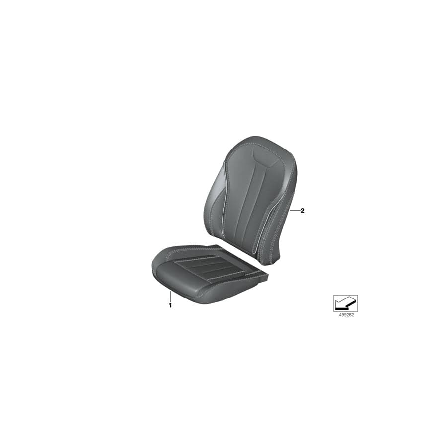 Genuine BMW 52108493585 G06 G05 G07 Cover For Comfort Seat, Leather WEISS/BLAU (Inc. X5 50iX, X5 40i & X6 30iX) | ML Performance UK Car Parts