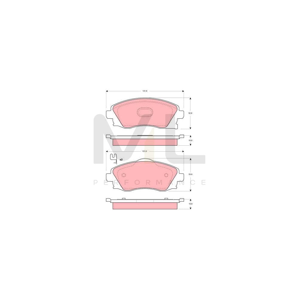 TRW Gdb1411 Brake Pad Set For Vauxhall Corsavan Mk2 (C) (X01) Incl. Wear Warning Contact | ML Performance Car Parts