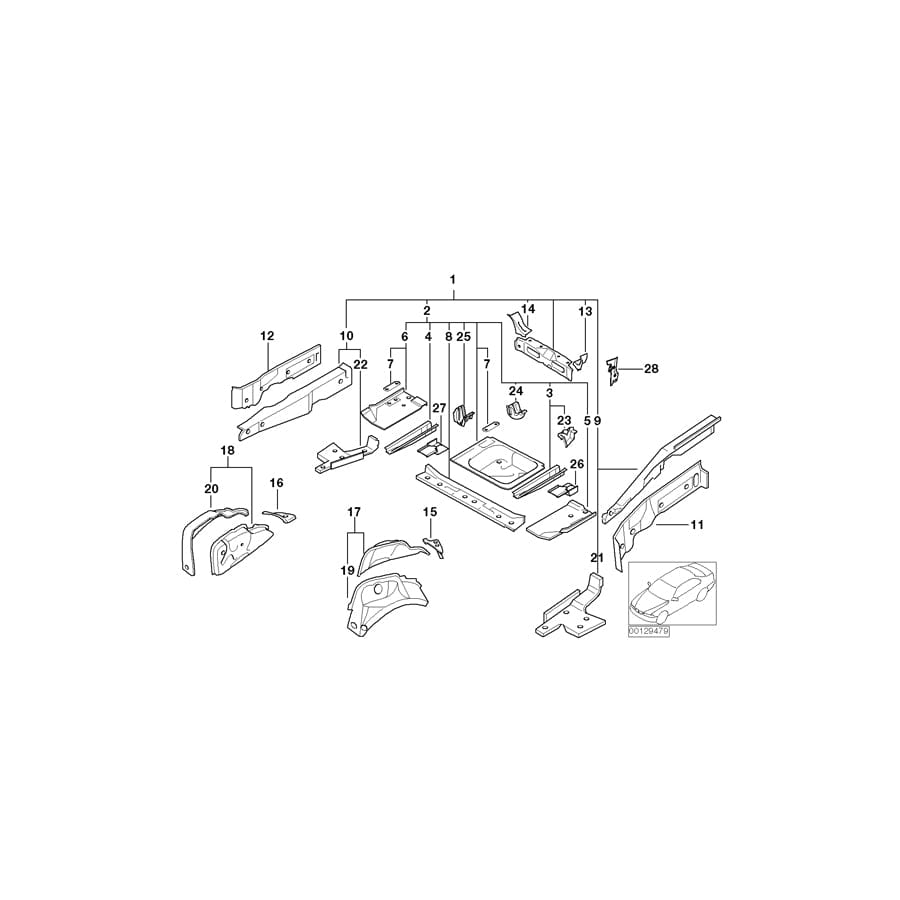 Genuine BMW 41127207492 R53 R56 Reinforcement For Side Member, Right (Inc. Coop.S JCW) 1 | ML Performance UK Car Parts