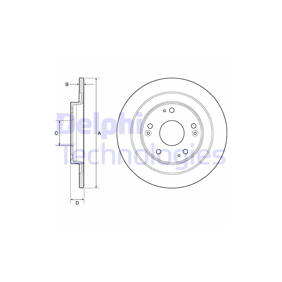 Delphi Bg4773C Brake Disc For Honda Civic