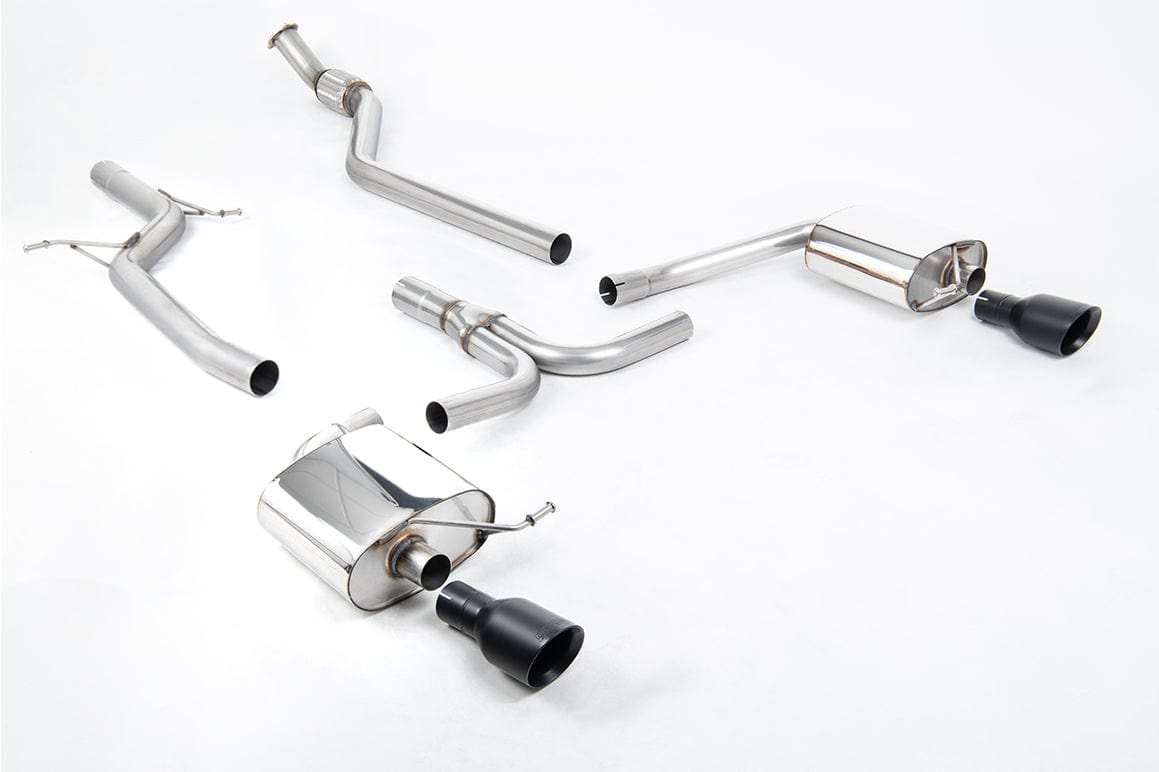 MillTek SSXAU628 Audi A4 Non-Resonated Cat-Back Exhaust with Cerakote Black Dual Outlet