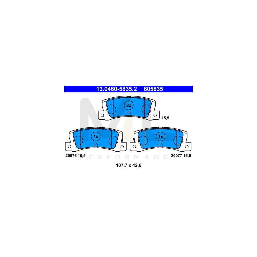 ATE 13.0460-5835.2 Brake pad set with acoustic wear warning | ML Performance Car Parts