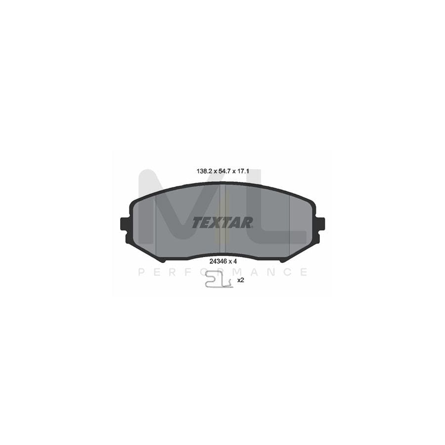 TEXTAR 2434601 Brake pad set with acoustic wear warning | ML Performance Car Parts