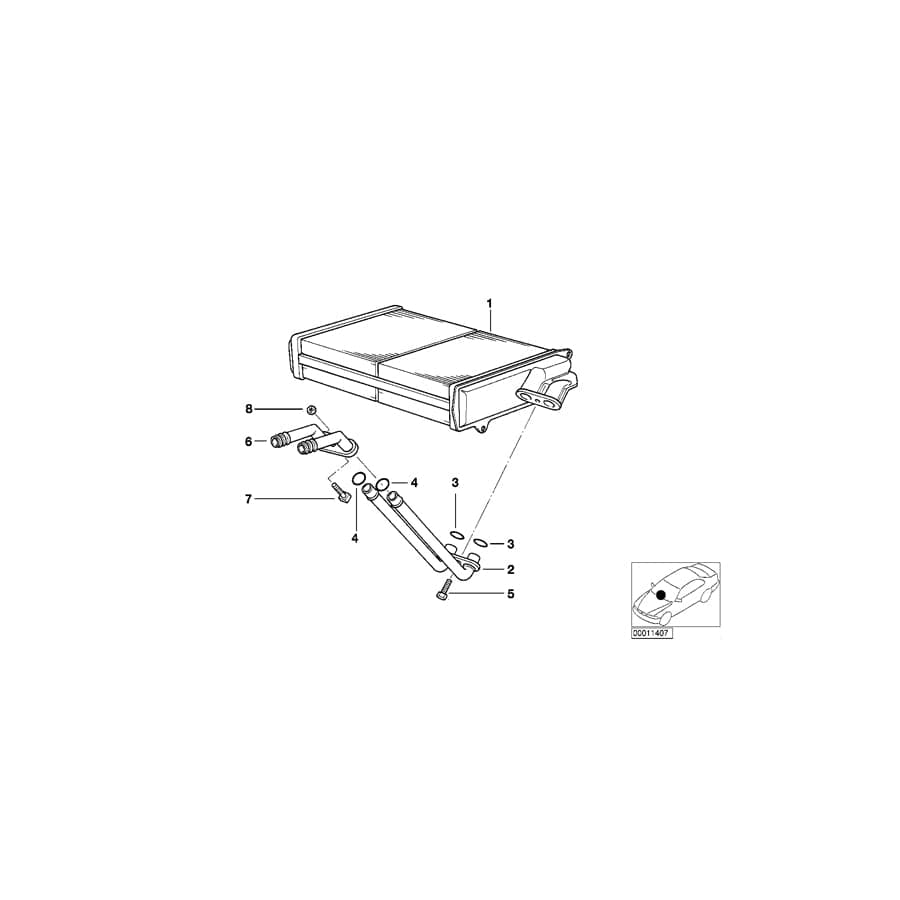 Genuine BMW 64118361921 E36 Aluminium Double Pipe (Inc. 318ti, 316i 1.6 & 316g) | ML Performance UK Car Parts